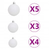 Set de bolas de Navidad 61 pzas con pico 150 LED blanco y gris 2
