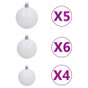 Set de bolas de Navidad 61 pzas con pico 150 LED blanco y gris 4