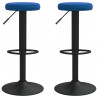 Bancos de bar 2 pcs veludo azul 1