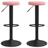 Bancos de bar 2 pcs veludo rosa 1