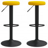 Bancos de bar 2 pcs veludo amarelo mostarda 1