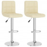 Bancos de bar 2 pcs tecido cor creme 1