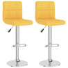 Bancos de bar 2 pcs tecido amarelo mostarda 1