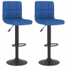 Bancos de bar 2 pcs tecido azul 1