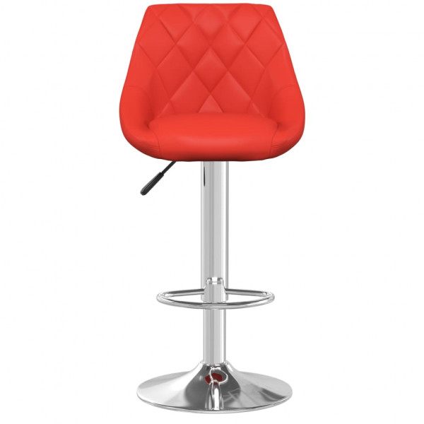 Bancos de bar 2 pcs couro artificial vermelho M 4