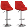 Bancos de bar 2 pcs couro artificial vermelho tinto 1