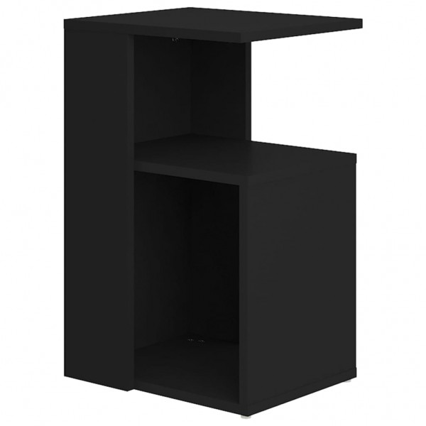 Mesa auxiliar de madera contrachapada negro 36x30x56 cm M 2
