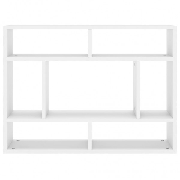 Estantería de pared madera contrachapada blanco 75x16x55 cm M 4