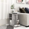 Mesa auxiliar de madera contrachapada gris hormigón 50x30x50 cm 1