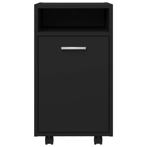 Armario auxiliar ruedas madera contrachapada negro 33x38x60 cm M 4