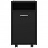 Armario auxiliar ruedas madera contrachapada negro 33x38x60 cm 4