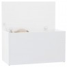 Baúl de almacenamiento madera contrachapada blanco 84x42x46 cm 2