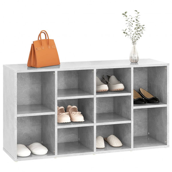 Banco zapatero madera contrachapada gris hormigón 103x30x54.5cm M 3