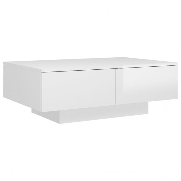 Mesa de centro derivados de madeira branco brilhante M 2