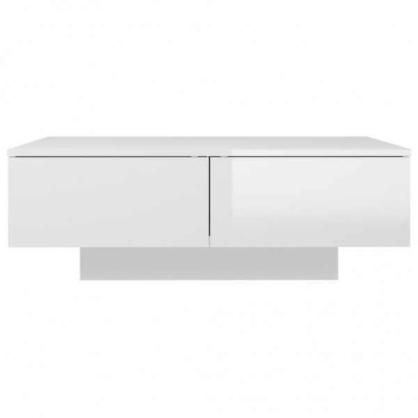 Mesa de centro de aglomerado blanco brillante 90x60x31 cm M 3