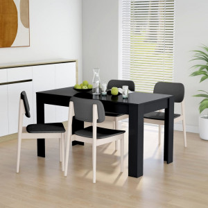 Mesa de comedor de madera contrachapada negro 140x74.5x76 cm H