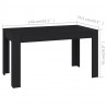 Mesa de jantar 140x74.5x76 cm contraplacado preto 5