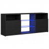 Mueble de TV con luces LED negro 120x30x50 cm 2