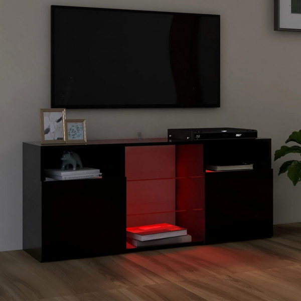 Mueble de TV con luces LED negro 120x30x50 cm M 3