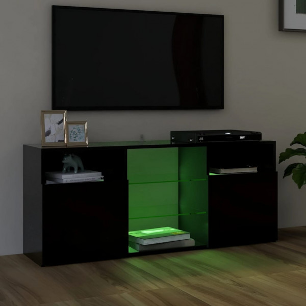 Mueble de TV con luces LED negro 120x30x50 cm M 4