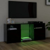 Mueble de TV con luces LED negro 120x30x50 cm 4