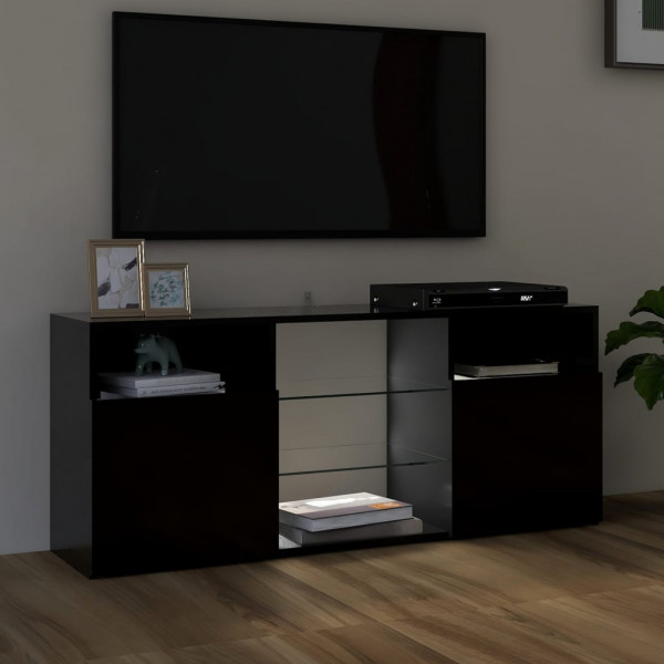 Mueble de TV con luces LED negro 120x30x50 cm M 5