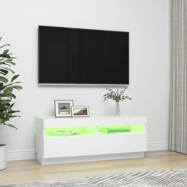 Mueble para TV con luces LED blanco 100x35x40 cm M 4