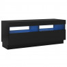 Mueble de TV con luces LED negro 100x35x40 cm 2