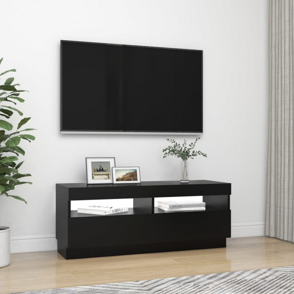 Móvel de TV com luzes LED 100x35x40 cm preto M 5
