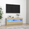 Mueble de TV con luces LED roble Sonoma 100x35x40 cm 1