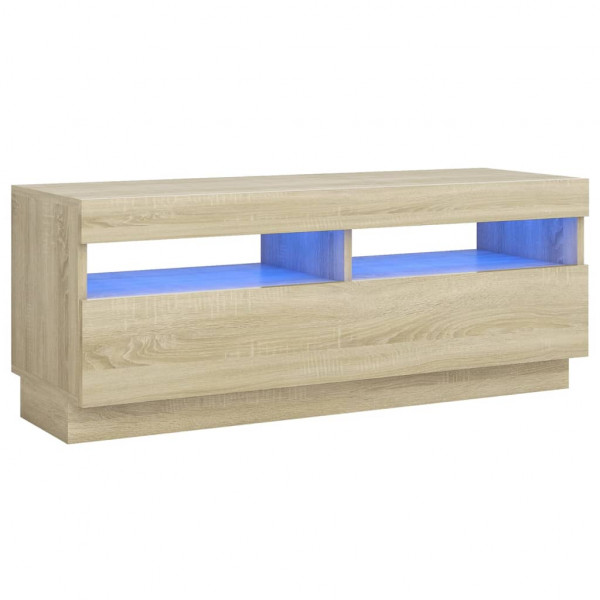 Mueble de TV con luces LED roble Sonoma 100x35x40 cm M 2