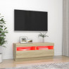 Móvel de TV com luzes LED 100x35x40 cm carvalho sonoma 3