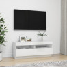 Móvel de TV com luzes LED 100x35x40 cm branco brilhante 5