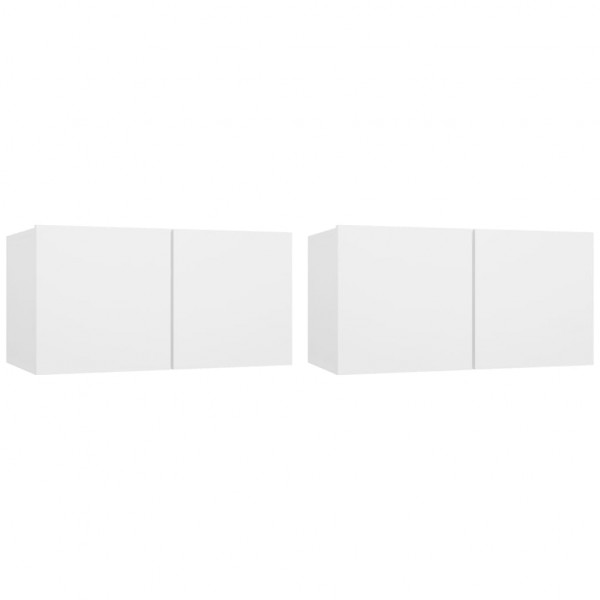 Muebles colgantes de TV 2 unidades blanco 60x30x30 cm M 2