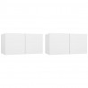 Muebles colgantes de TV 2 unidades blanco 60x30x30 cm 2