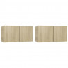 Móveis de TV para parede 2 pcs 60x30x30 cm carvalho sonoma 2