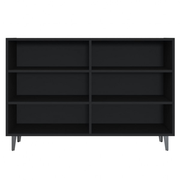 Aparador de madera contrachapada negro 103.5x35x70 cm M 4