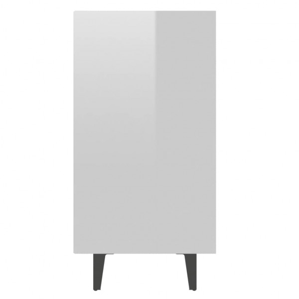 Aparador de madera contrachapada blanco brillo 103.5x35x70 cm M 5