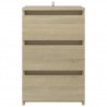 Mesita de noche madera contrachapada roble Sonoma 40x35x62.5cm 4