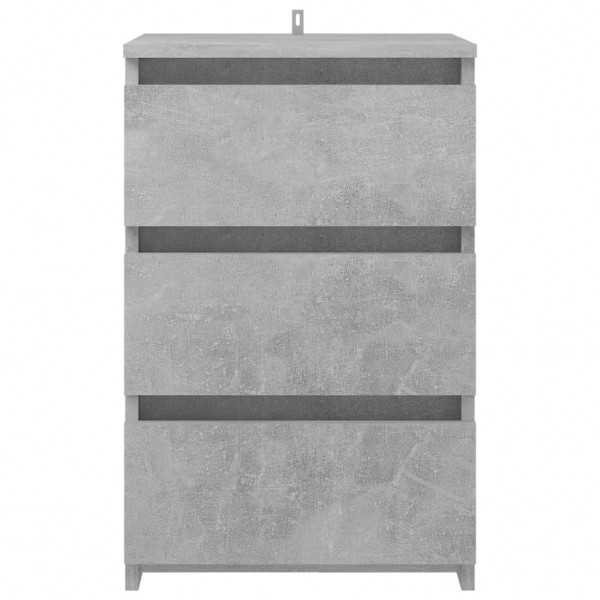 Mesita de noche madera contrachapada gris hormigón 40x35x62.5cm M 4