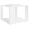 Mesa de centro de madera contrachapada blanco 40x40x30 cm 3