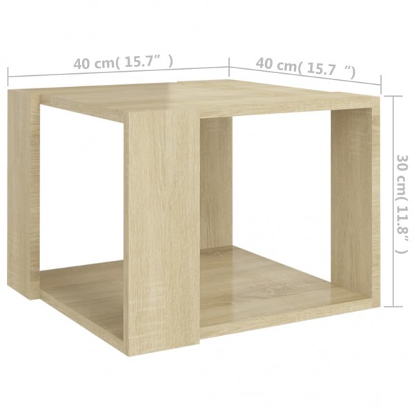 Mesa de centro madera contrachapada roble Sonoma 40x40x30 cm M 5