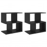 Mesas de cabeceira 2 pcs 50x30x51.5 cm derivados madeira preto 1