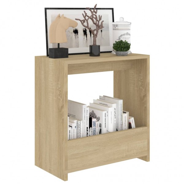Mesa auxiliar de madera contrachapada roble Sonoma 50x26x50 cm M 3