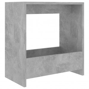 Mesa auxiliar de madera contrachapada gris hormigón 50x26x50 cm H