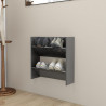 Zapatero de pared madera contrachapada gris brillo 60x18x60 cm 1