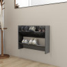 Zapatero de pared madera contrachapada gris brillo 80x18x60 cm 1