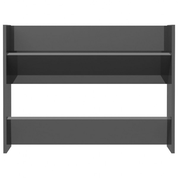 Zapatero de pared madera contrachapada gris brillo 80x18x60 cm M 4