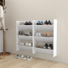 Zapateros de pared 2 uds madera contrachapada blanco 60x18x90cm 3