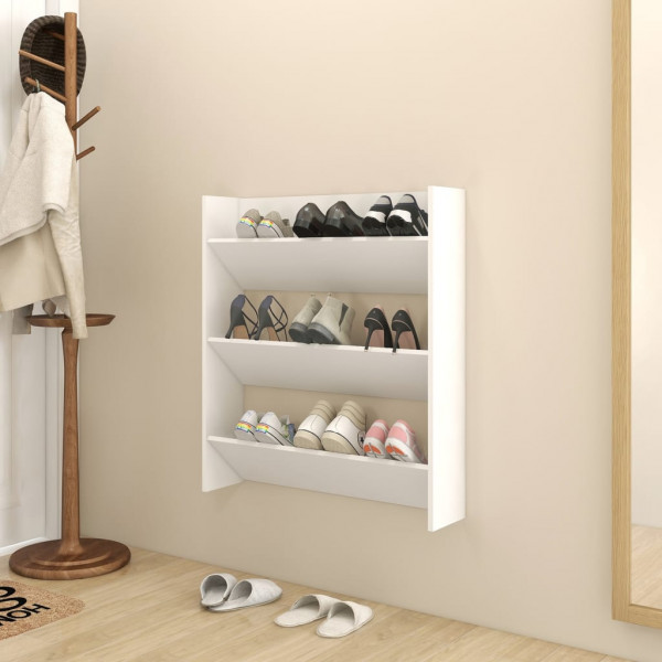 Zapatero de pared madera contrachapada blanco 80x18x90 cm D